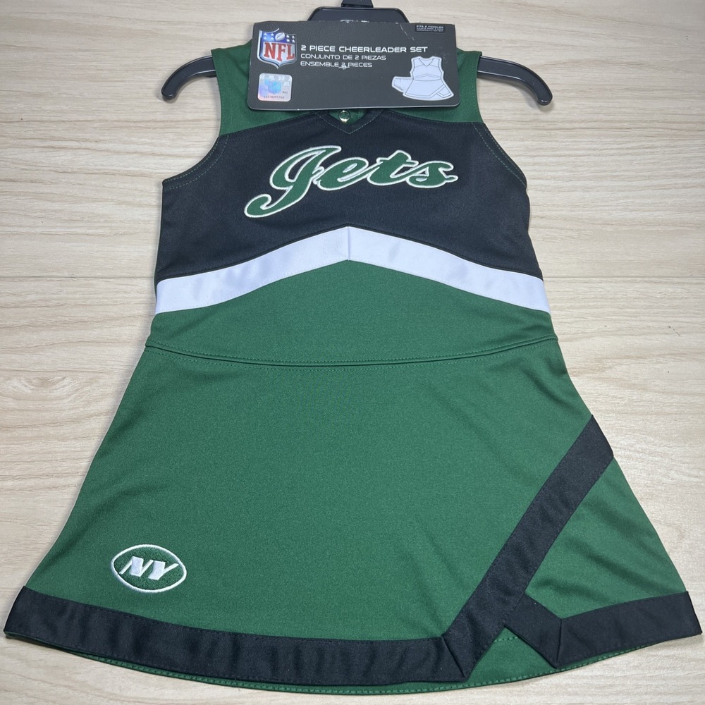 New York Jets NFL Toddler Girls Cheerleader 2 Piece 3T Jumper & Bloomers - NWT